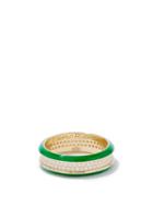 Lauren Rubinski - Diamond, Enamel & 14kt Gold Ring - Womens - Green Gold