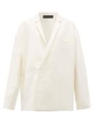 Matchesfashion.com Haider Ackermann - Pyjama Double Breasted Linen Blend Blazer - Womens - Ivory