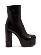 Matchesfashion.com Vetements - Star Appliqu Block Heel Leather Boot - Womens - Black