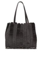 Matchesfashion.com Paco Rabanne - Woven Leather Chainmail Tote Bag - Womens - Black