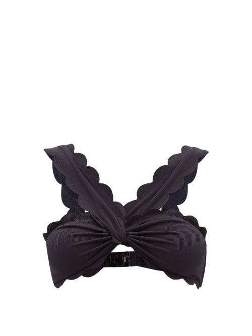 Marysia - East River Scalloped Bikini Top - Womens - Black