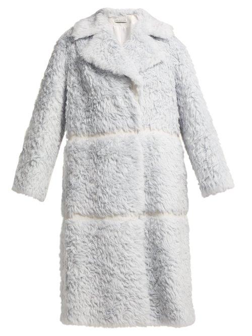 Matchesfashion.com Vika Gazinskaya - Oversized Faux Fur Coat - Womens - Light Blue