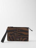 Tom Ford - Zebra-print Leather Pouch - Mens - Brown Multi