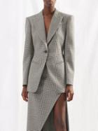 Alexander Mcqueen - Pleated-back Houndstooth Jacket - Womens - Multi