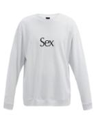 Matchesfashion.com More Joy By Christopher Kane - Sex-print Cotton-jersey Sweatshirt - Mens - White