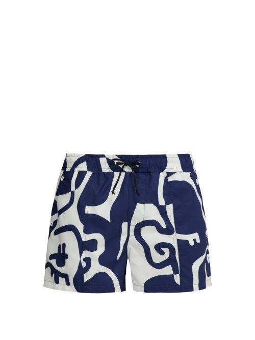 Matchesfashion.com Bower - Swag Printed Swim Shorts - Mens - Blue White
