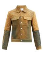 Matchesfashion.com Marine Serre - Crescent Moon-print Upcycled-denim Jacket - Mens - Yellow