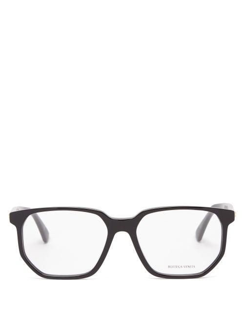 Bottega Eyewear - Square Acetate Glasses - Mens - Black