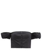 Matchesfashion.com Staud - Guava Off The Shoulder Cotton Blend Cropped Top - Womens - Black