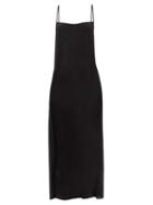Ladies Rtw Raey - Thin-strap Straight-neck Silk Slip Dress - Womens - Black