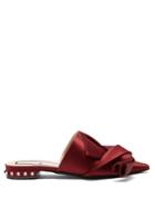 No. 21 Twisted-satin Point-toe Slipper Shoes