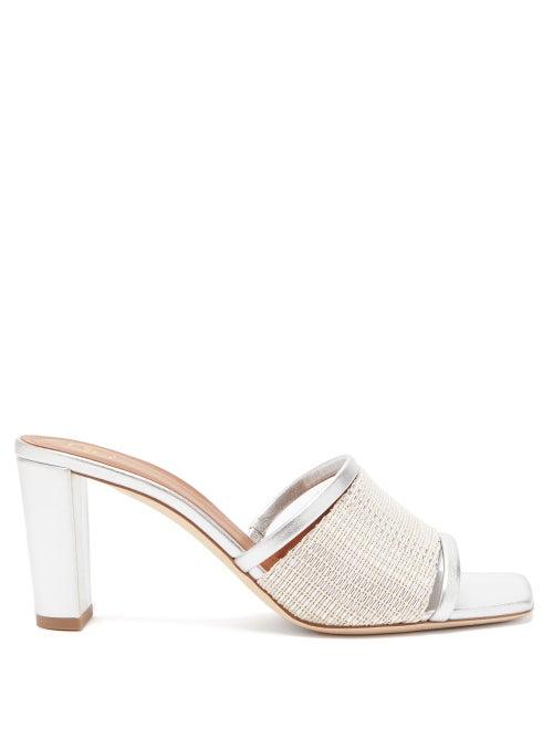 Matchesfashion.com Malone Souliers - Demi Beaded Metallic-leather Mules - Womens - Silver