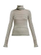 Matchesfashion.com La Fetiche - Biba Striped Roll Neck Wool Sweater - Womens - Black