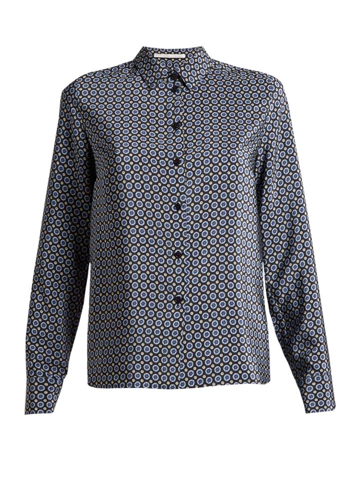 Stella Mccartney Wilson Point-collar Geometric-print Shirt
