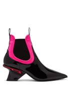 Prada Neoprene And Patent-leather Ankle Boots