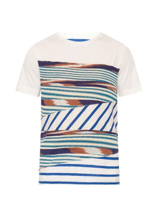 Missoni Contrast Pattern Crew Neck Cotton-jersey T-shirt