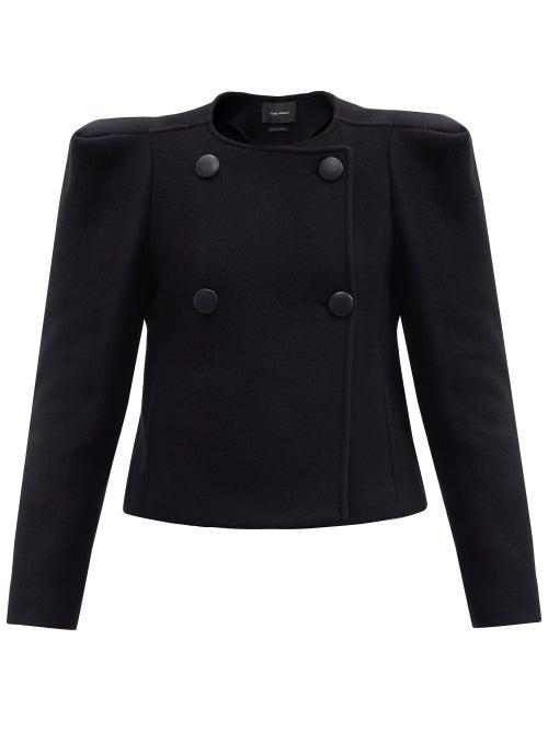 Matchesfashion.com Isabel Marant - Fileali Double-breasted Wool-blend Jacket - Womens - Black