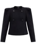 Matchesfashion.com Isabel Marant - Fileali Double-breasted Wool-blend Jacket - Womens - Black
