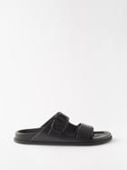 Valentino Garavani - V-logo Leather Slides - Mens - Black