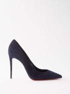 Christian Louboutin - Kate Crosta 100 Suede Pumps - Womens - Ink