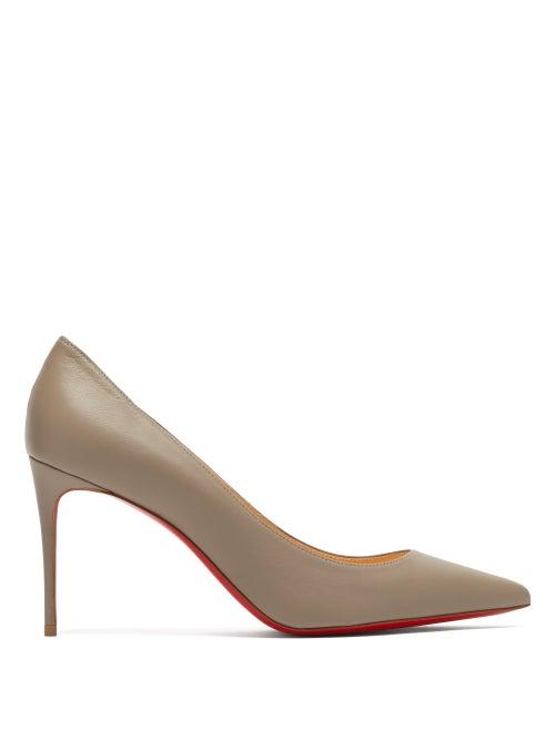 Matchesfashion.com Christian Louboutin - Kate 85 Leather Pumps - Womens - Grey