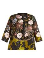 Biyan Kinn Floral-jacquard Cropped Jacket