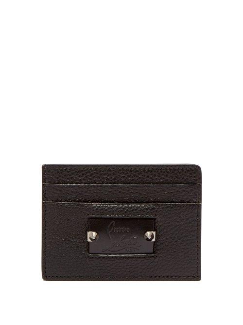 Matchesfashion.com Christian Louboutin - Empire Grained Leather Cardholder - Mens - Black