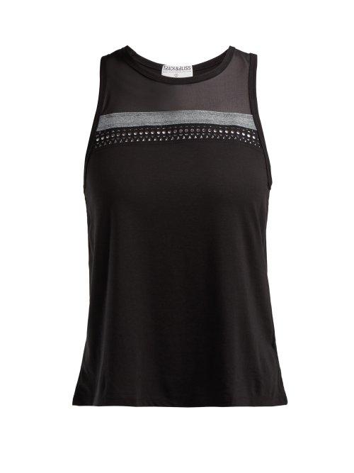 Matchesfashion.com Track & Bliss - Training Days Laser Cut Tank Top - Womens - Black Grey