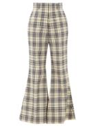 Matchesfashion.com Gucci - Flared Checked-wool Trousers - Womens - Blue White