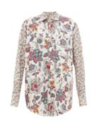 Matchesfashion.com Marine Serre - Floral-print Recycled-cotton Shirt - Womens - Ivory Multi