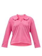 Matchesfashion.com Comme Des Garons Comme Des Garons - Peter Pan-collar Cotton-jersey Shirt - Womens - Pink