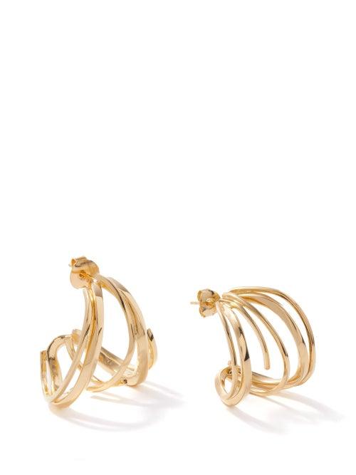 Completedworks - Flow Ii Gold-plated Recycled-silver Hoop Earrings - Womens - Gold