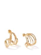 Completedworks - Flow Ii Gold-plated Recycled-silver Hoop Earrings - Womens - Gold