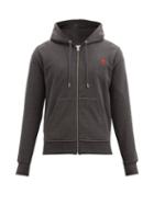 Matchesfashion.com Ami - Zipped Organic-cotton Jersey Hooded Sweatshirt - Mens - Grey