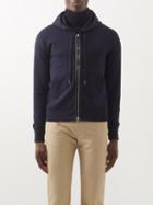 Tom Ford - Drawstring-hood Cotton-blend Jersey Track Jacket - Mens - Blue
