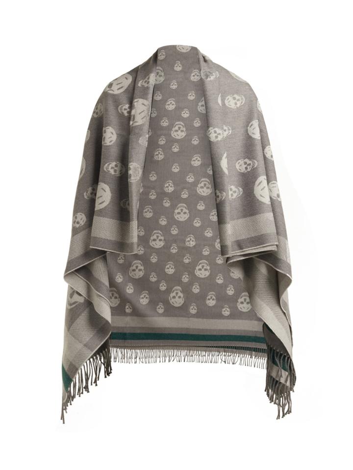 Alexander Mcqueen Skull Wool And Cashmere-blend Shawl