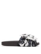 Matchesfashion.com Paco Rabanne - Sequinned Rubber Slides - Womens - Silver