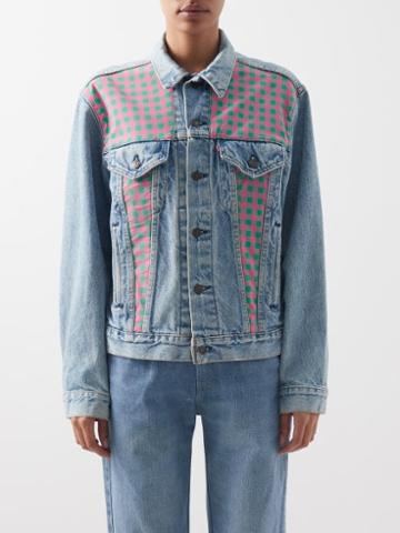 Caro Editions - X Levi's Patchwork Denim Jacket - Womens - Green Multi