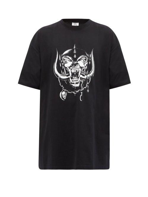 Mens Rtw Vetements - X Motrhead Cotton-jersey T-shirt - Mens - Black