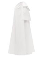 Matchesfashion.com Bernadette - Winnie Bow One-shoulder Taffeta Maxi Dress - Womens - Ivory