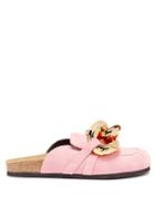 Matchesfashion.com Jw Anderson - Chain Backless Suede Loafers - Womens - Pink