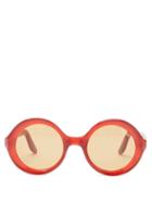 Matchesfashion.com Lapima - Carolina Oversized Round Acetate Sunglasses - Womens - Red