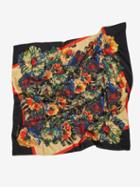 Raey - Chrysanthemum Print Wool-blend Twill Scarf - Womens - Black Print