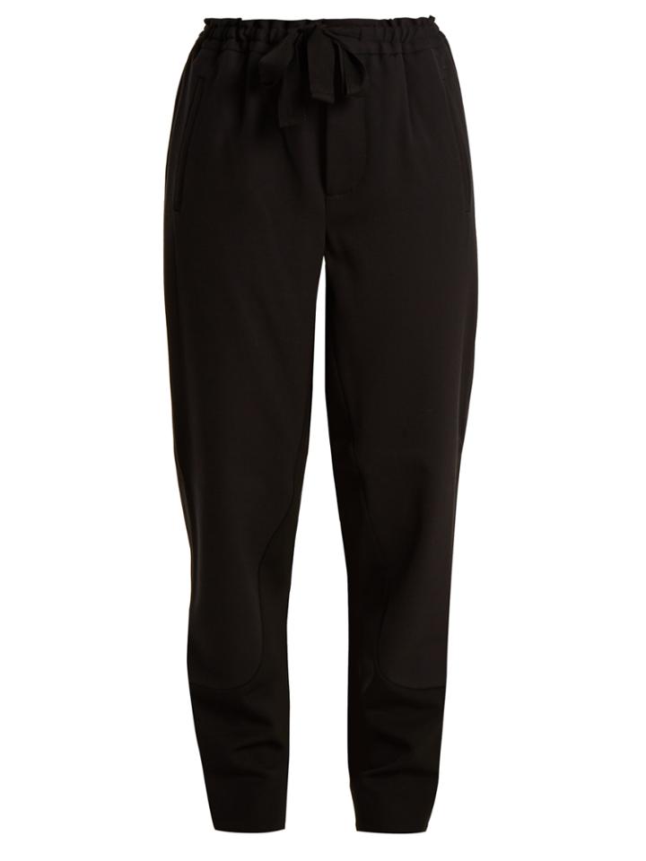 Marni Bi-colour Tapered-leg Stretch-wool Trousers