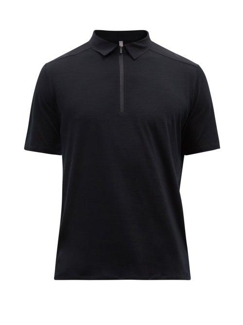 Veilance - Frame Quarter-zip Wool-blend Jersey Polo Shirt - Mens - Black