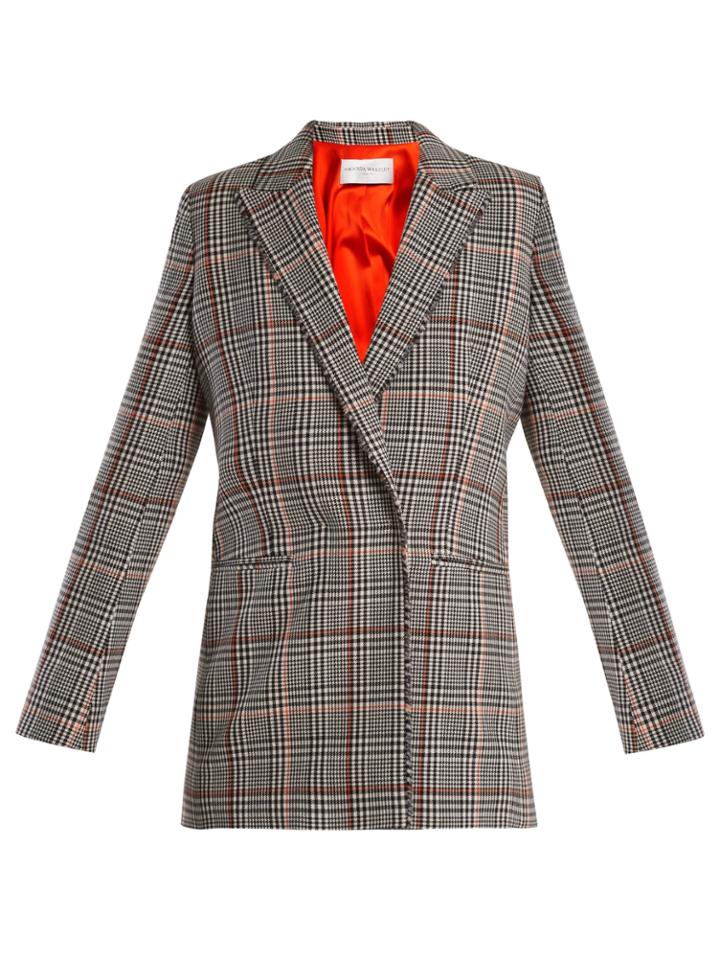 Amanda Wakeley Prince Of Wales-check Stretch-wool Jacket