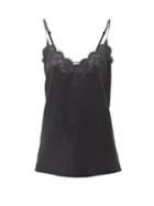 Co - Lace-trimmed Silk Camisole - Womens - Black
