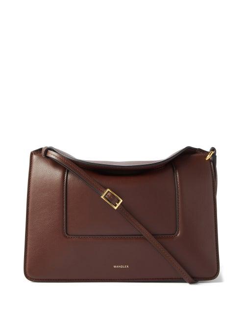 Wandler - Penelope Leather Shoulder Bag - Womens - Dark Brown