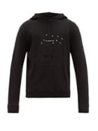 Matchesfashion.com Saint Laurent - Logo Print Cotton Hooded Sweatshirt - Mens - Black Silver