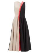 Roksanda - Emina Panelled Virgin-wool Dress - Womens - Black